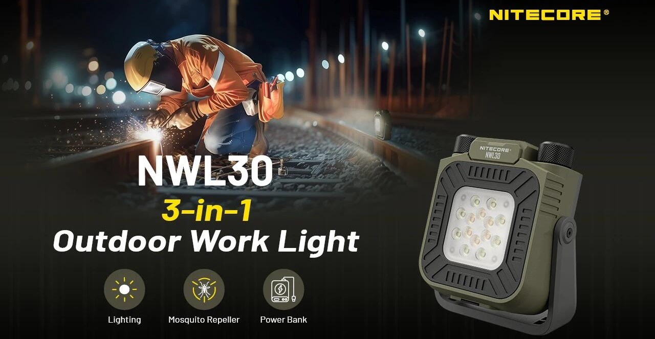 NITECORE NWL30 - výkonný reflektor s powerbankou a odpudzovačom komárov